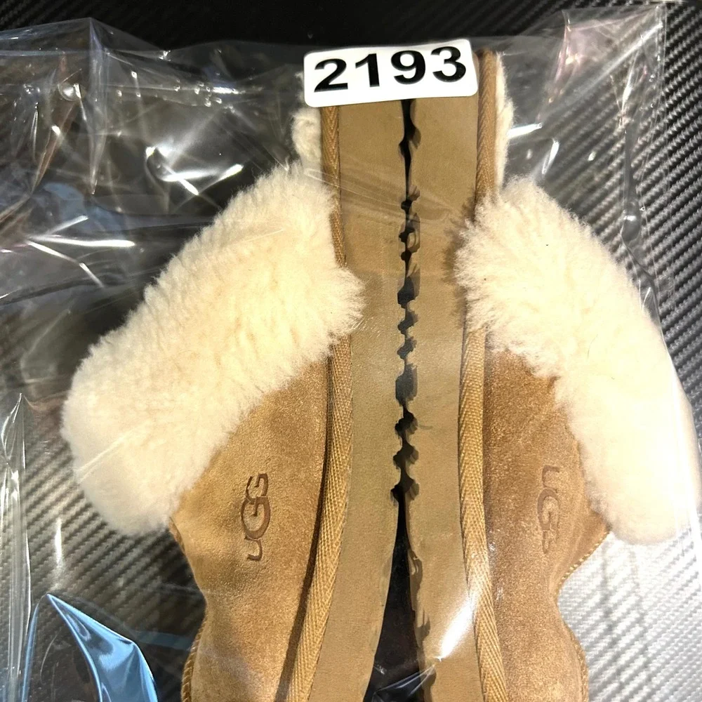 UGG Cozy II Slippers Kids 2 Chestnut Brown Suede Sheepskin Wool Slip On 1019065K